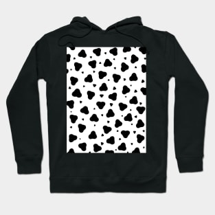 BLACK Cow Spots On White Pattern Hoodie